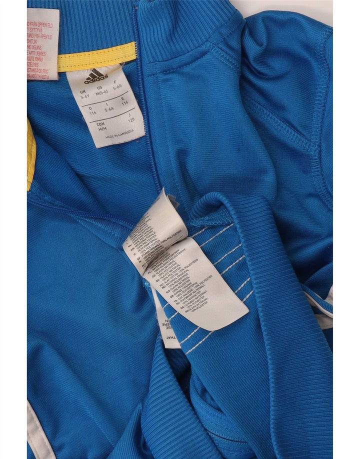 Adidas Jungen-Trainingsanzug-Top-Jacke, 5–6 Jahre, blaues Polyester