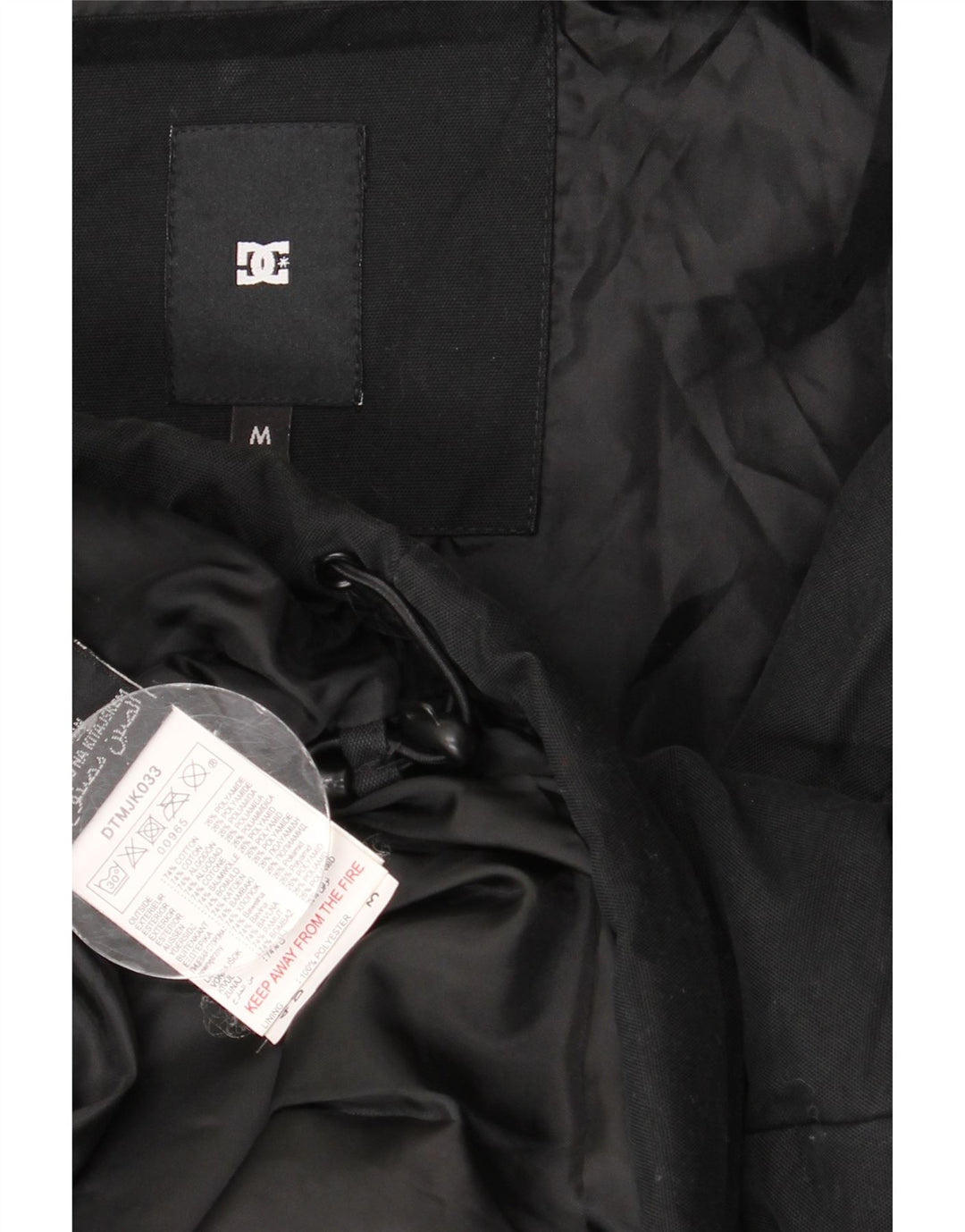 DC Herren-Jacke mit Kapuze, gepolstert, UK 38, mittelschwarz, Baumwolle