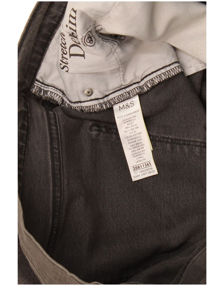 Marks & Spencer Herren Slim Jeans W36 L33 Graue Baumwolle