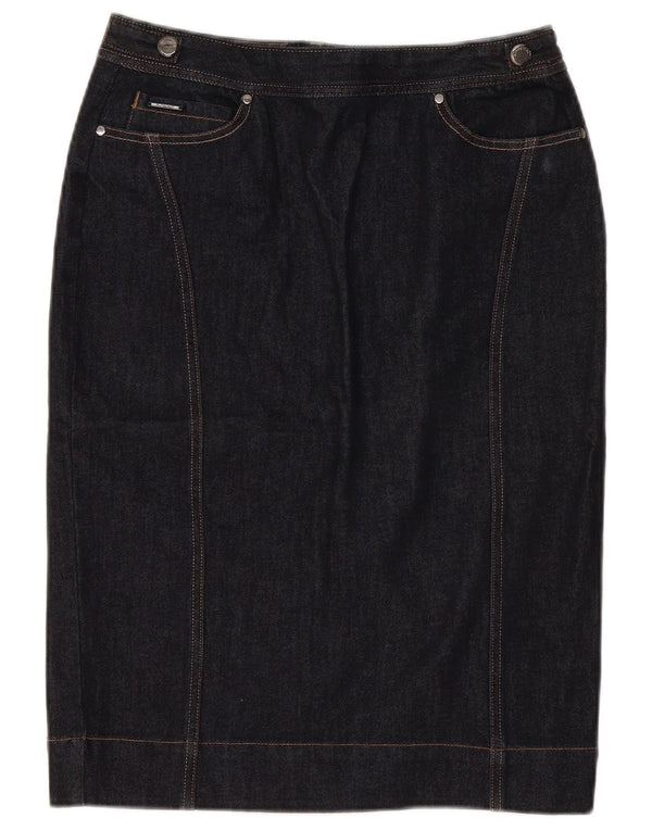 Marks & Spencer Damen Jeansrock UK 12 Medium W30 Marineblaue Baumwolle