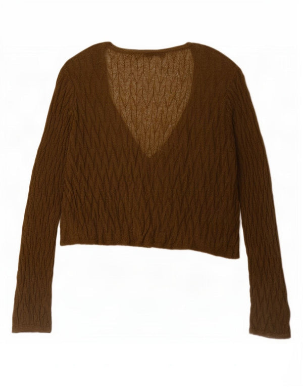 Zara Damen Crop Oversized Cardigan Top UK 10 Small Khaki