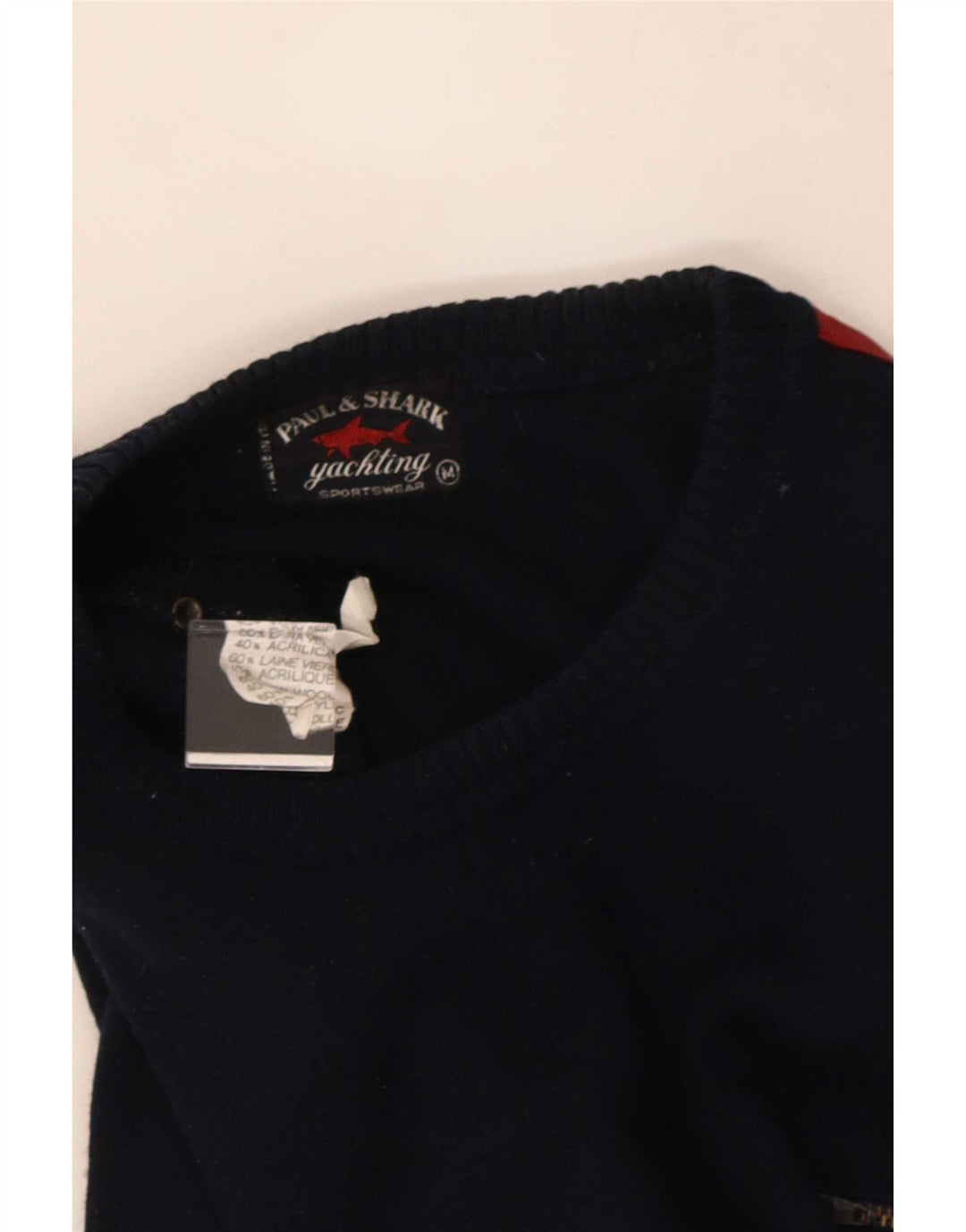 Paul & Shark Herren-Pullover mit Rundhalsausschnitt, mittlerer Marineblau-Farbblock