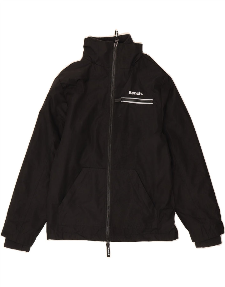 BENCH Boys Graphic Bomber Jacket 11-12 Years Black Polyester Vintage Bench and Second-Hand Bench from Messina Hembry 