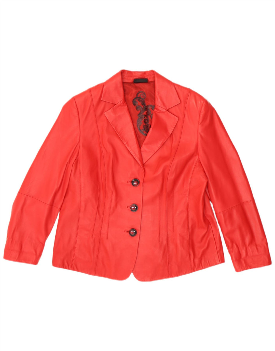 Gerry Weber Damen-Blazerjacke aus Leder mit 3 Knöpfen, UK 20, 2XL, rotes Leder