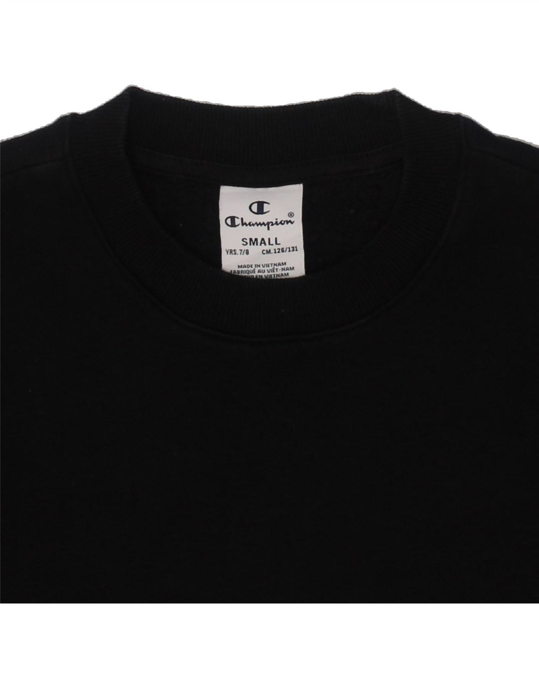 CHAMPION Boys Graphic Sweatshirt Jumper 7-8 Years Small Black Cotton Vintage Champion and Second-Hand Champion from Messina Hembry 