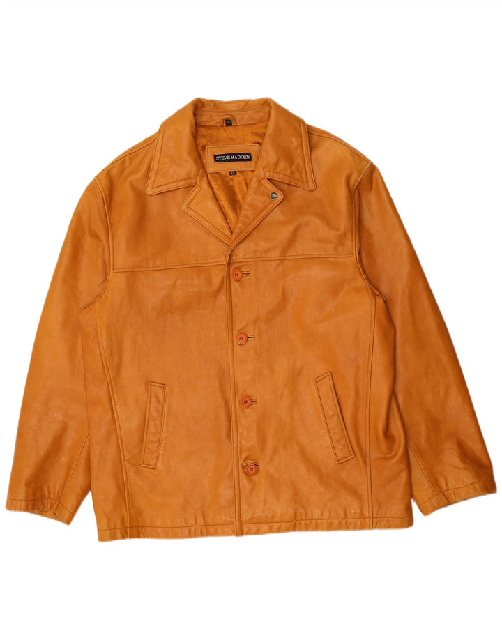 Steve Madden Herren Lederjacke UK 42 XL Beige Leder