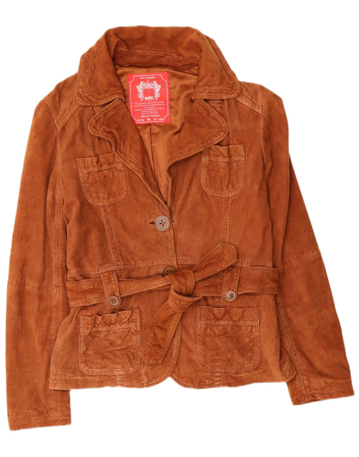 EDC Damen Wildlederjacke UK 14 Mittelbraunes Leder