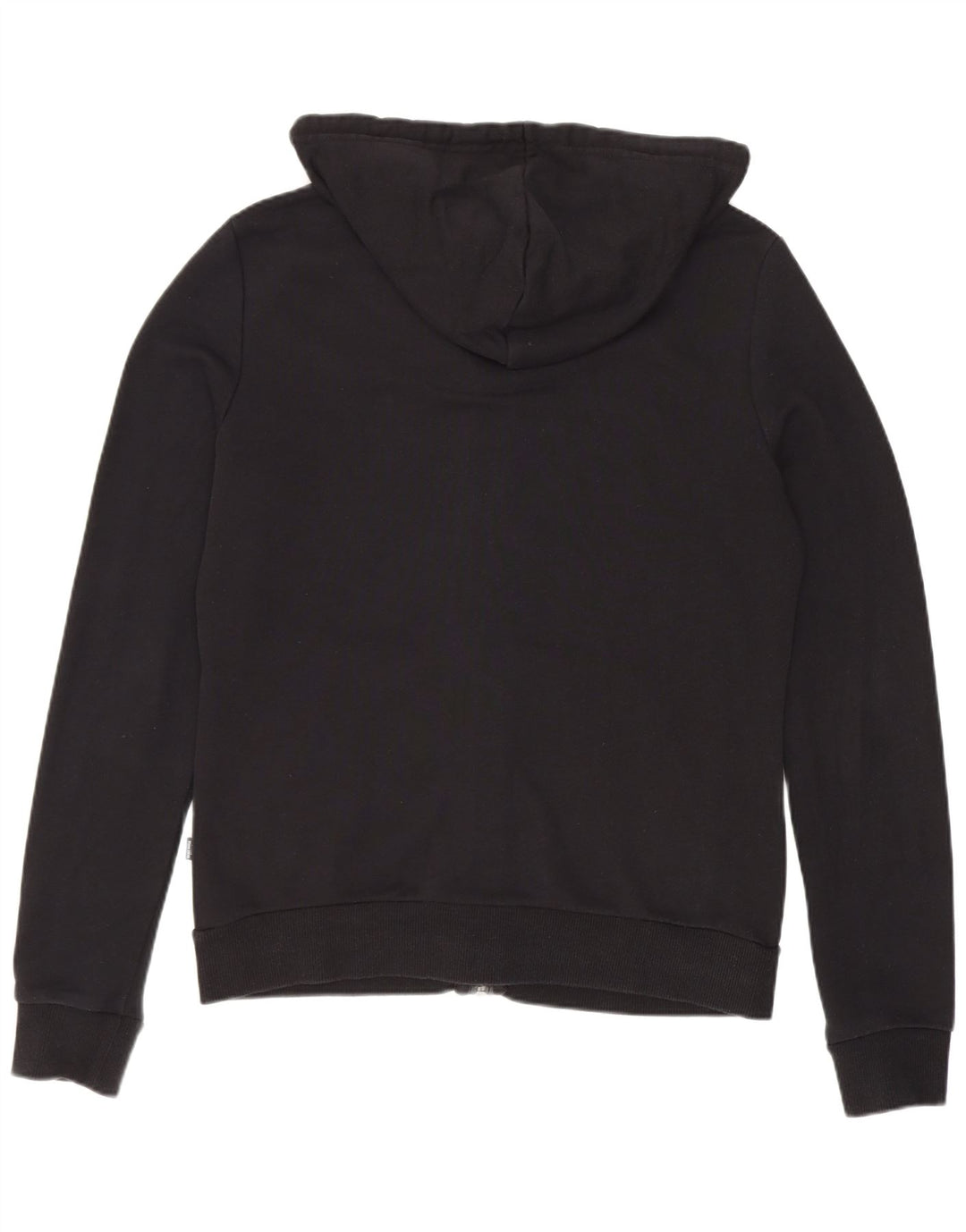 Puma Damen Zip Hoodie Pullover UK 12 Mittelschwarze Baumwolle