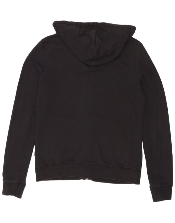 Puma Damen Zip Hoodie Pullover UK 12 Mittelschwarze Baumwolle