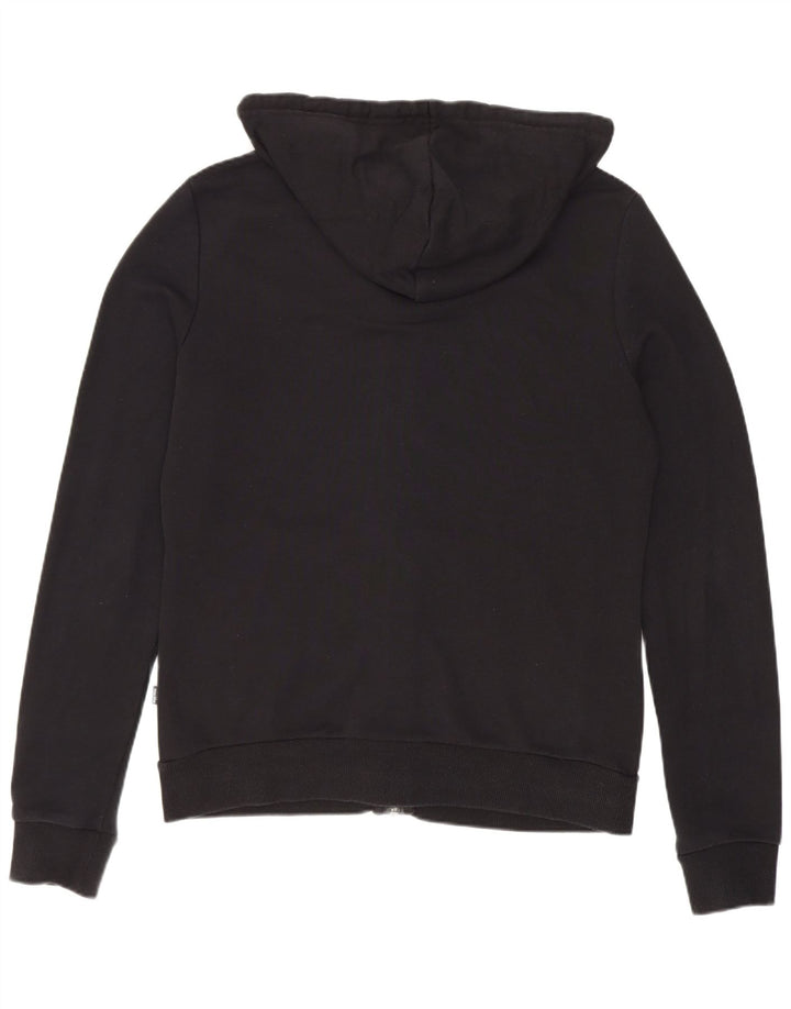 Puma Damen Zip Hoodie Pullover UK 12 Mittelschwarze Baumwolle