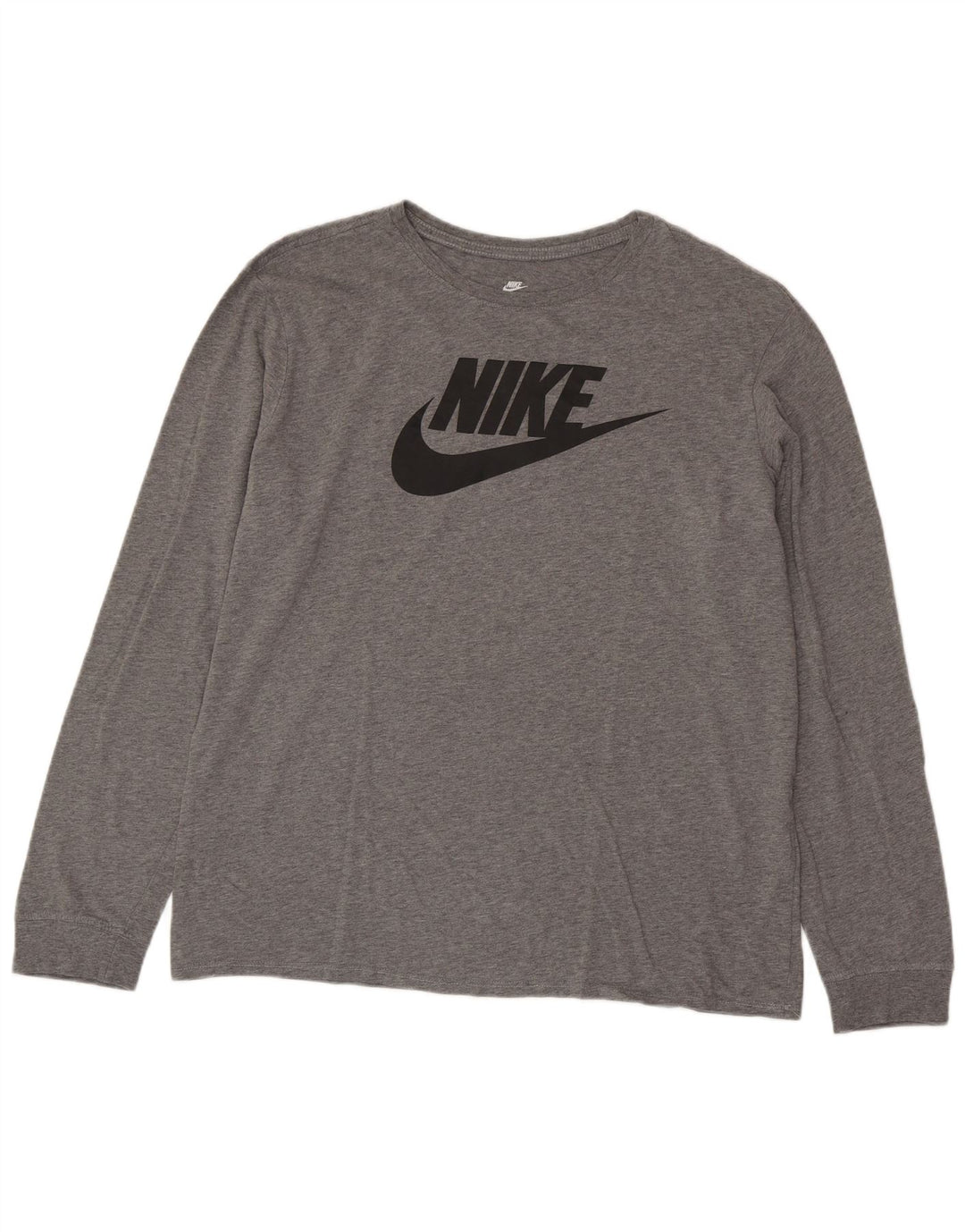 NIKE Herren Athletic Cut Graphic Top Langarm XL Grau meliert