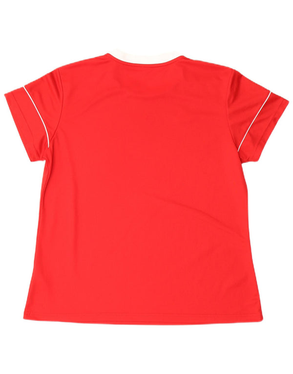 ADIDAS Damen Climalite T-Shirt Top UK 20/22 XL Rot Polyester