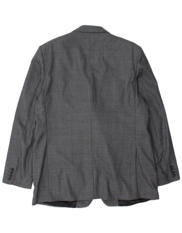 AQUASCUTUM Herren-Blazerjacke mit 3 Knöpfen, UK 48 4XL, grau karierte Wolle