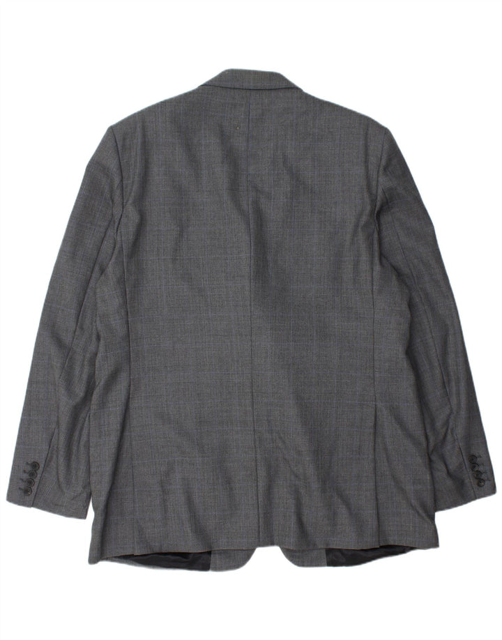 AQUASCUTUM Herren-Blazerjacke mit 3 Knöpfen, UK 48 4XL, grau karierte Wolle