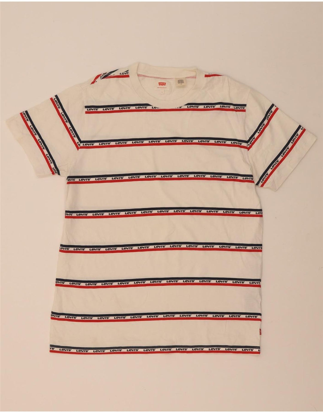 Levi's Herren-T-Shirt mit Grafik, groß, weiß gestreift, Baumwolle