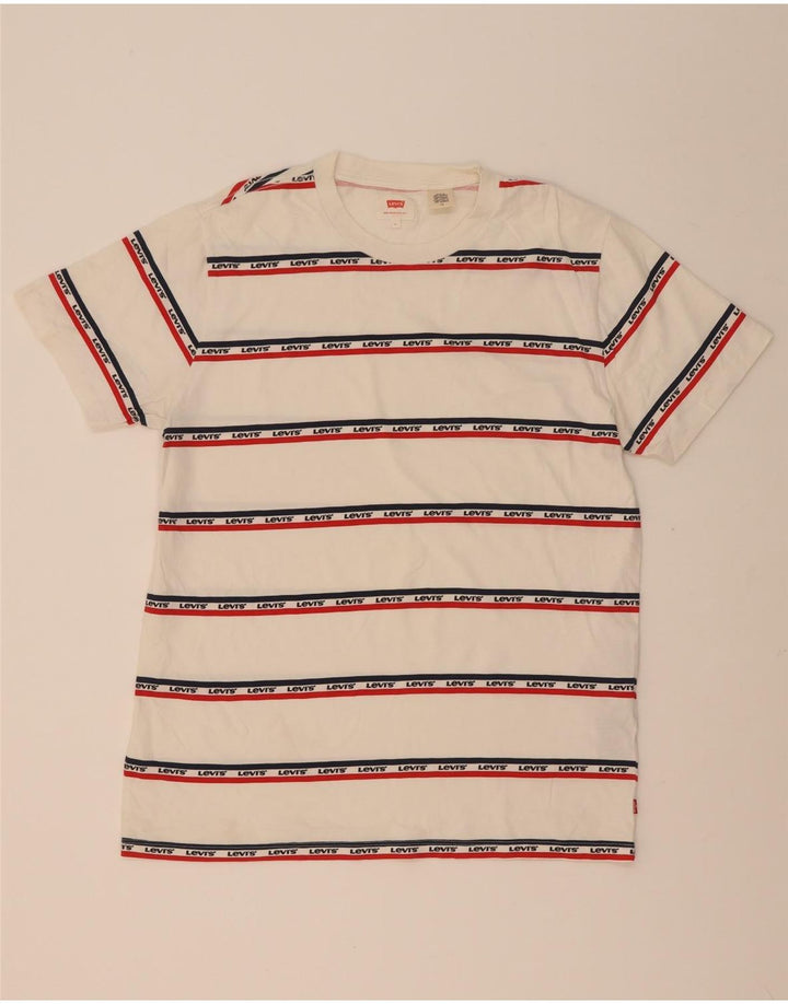 Levi's Herren-T-Shirt mit Grafik, groß, weiß gestreift, Baumwolle