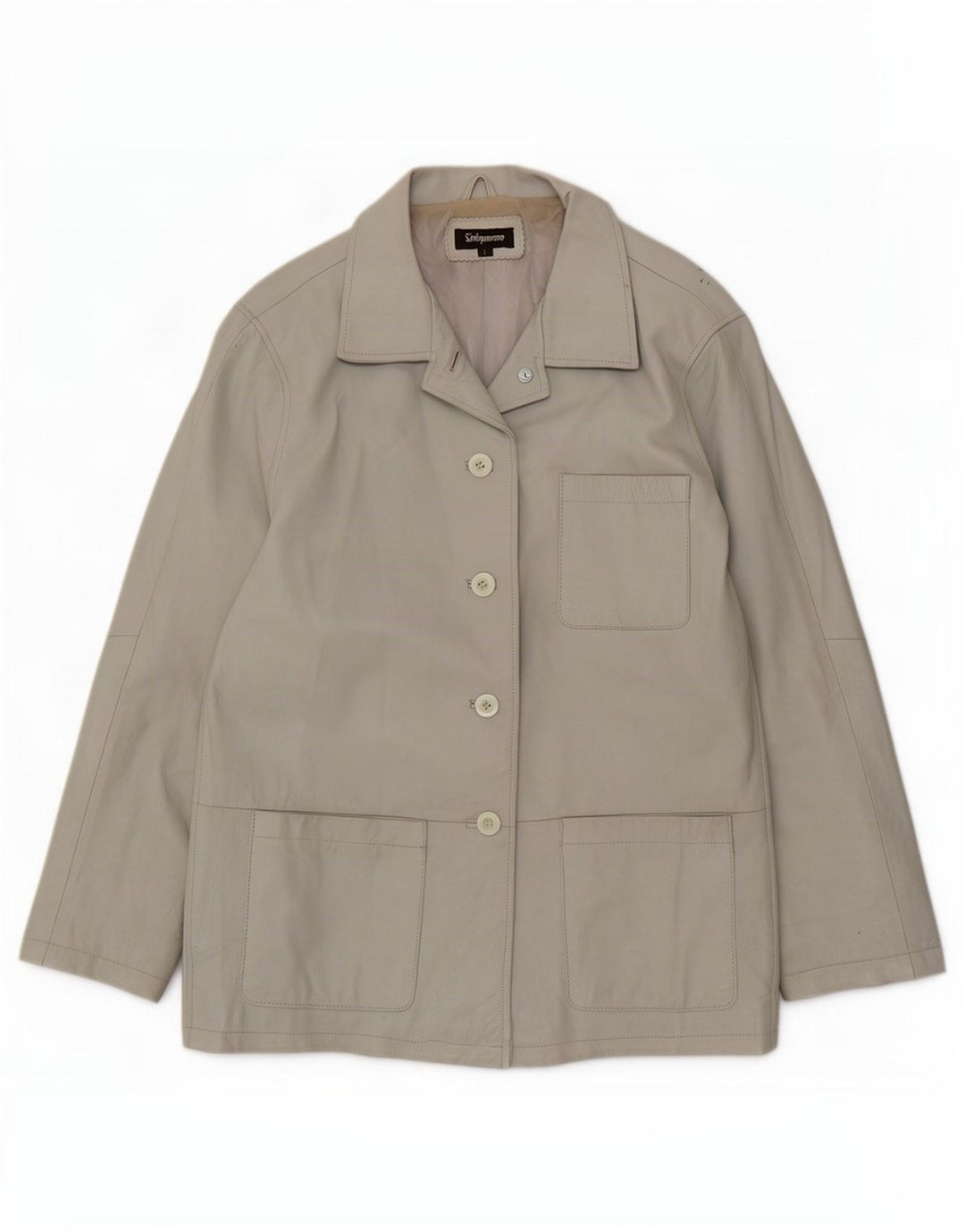 Sinequanone Damen Übergroße Leder-Utility-Jacke UK 10 Small Grau