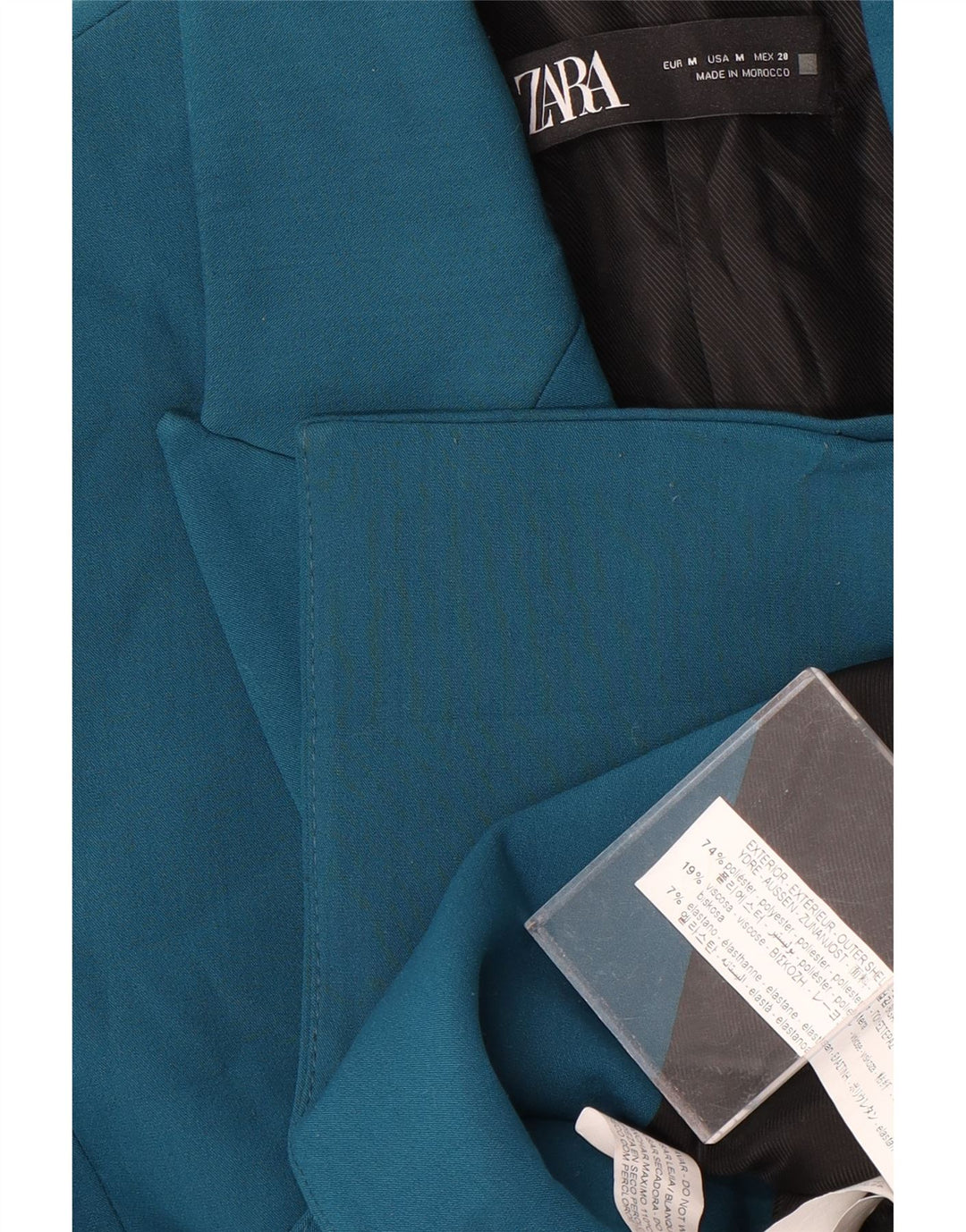 Zweireihiger Blazer für Damen von Zara, UK 12, Mittelblau, Polyester