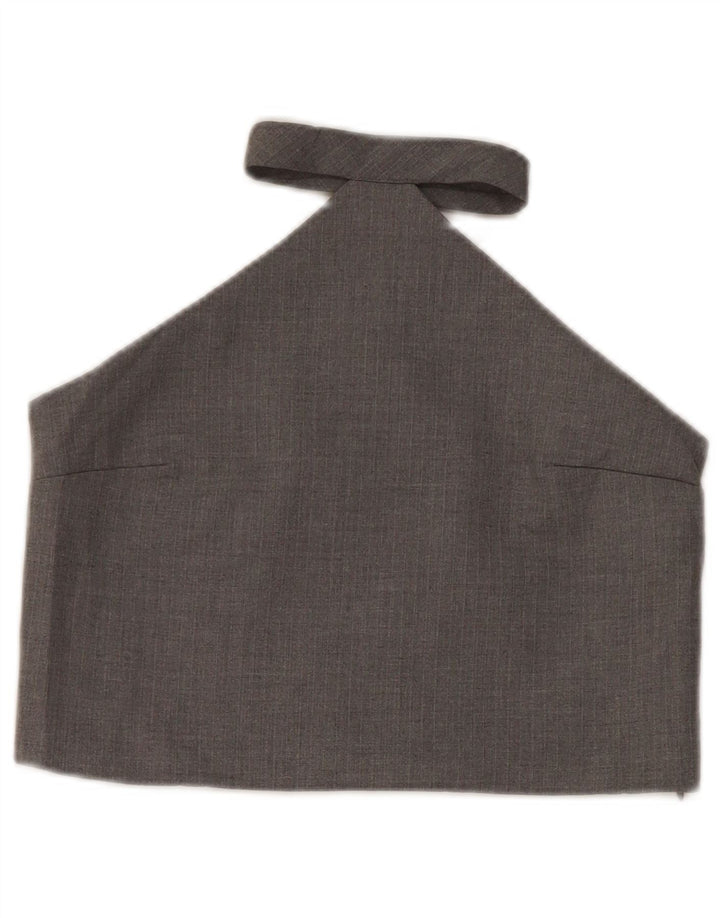 Zara Damen Crop Neckholder Top UK 8 Small Grau Polyester