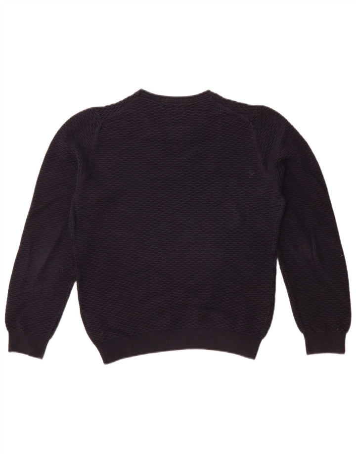 MASSIMO DUTTI Damen-Pullover mit U-Boot-Ausschnitt, Gr. 10, Größe S, Marineblau, Baumwolle