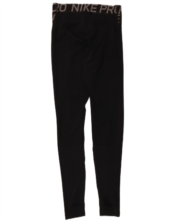 Nike Damen Dri Fit Graphic Leggings UK 8 Small Schwarz Colourblock Polyester