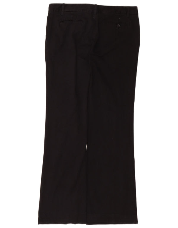 Zara Damen Bootcut Chino Hose EU 42 Large W32 L31 Schwarze Baumwolle