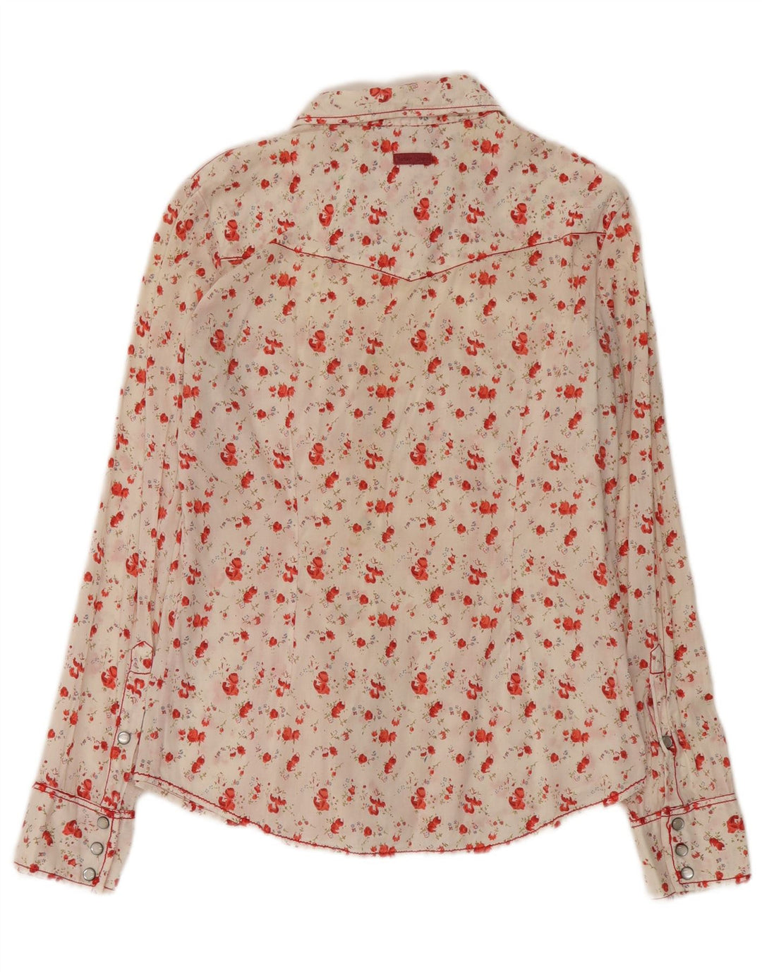 Marlboro Classics Damen-Hemdbluse mit regulärer Passform, UK 14, Mittelweiß mit Blumenmuster