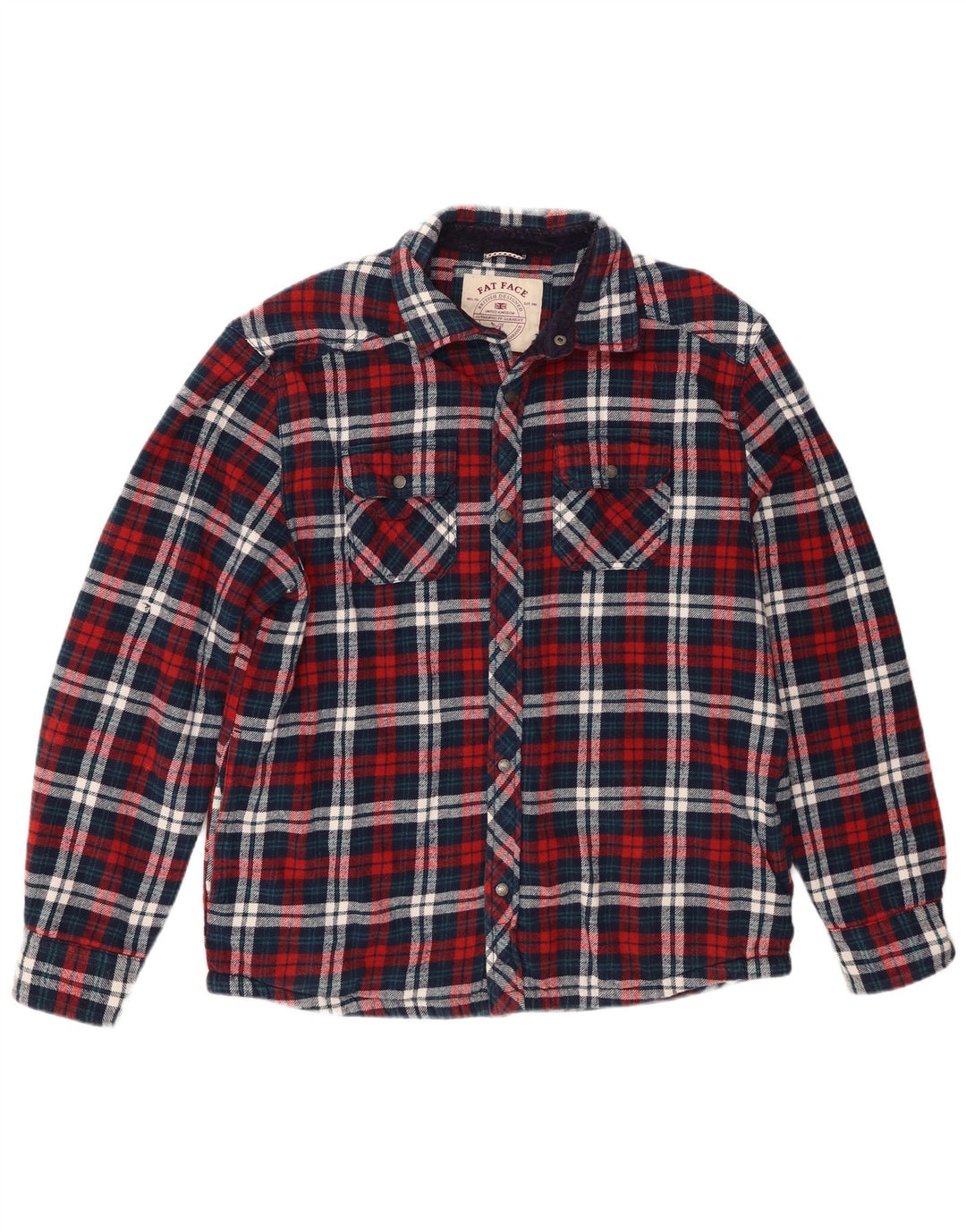 Fat Face Herren-Lumberjack-Flanellhemd, groß, marineblau, kariert, Baumwolle