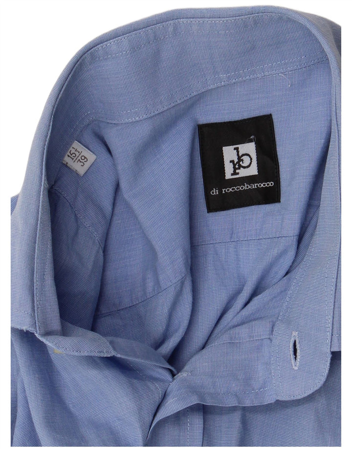 Roccobarocco Herrenhemd Größe 15 1/2 39 Mittelblau