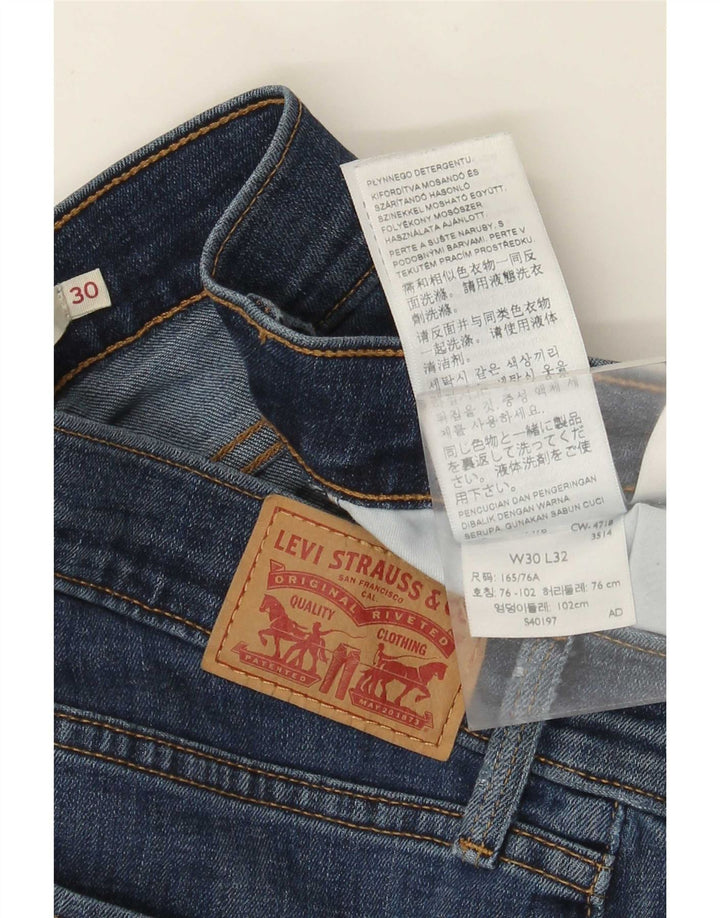 Levi's Damen 314 Shaping Straight Jeans W30 L32 Blau Baumwolle