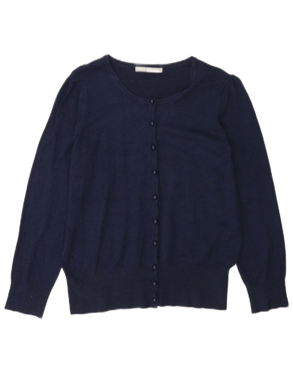 Marks & Spencer Damen-Cardigan-Pullover UK 16 Large Marineblaue Viskose
