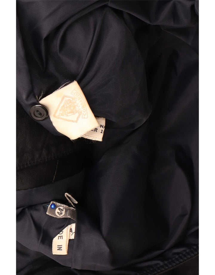 Vintage Damen Lederjacke IT 44 Mittelschwarzes Leder