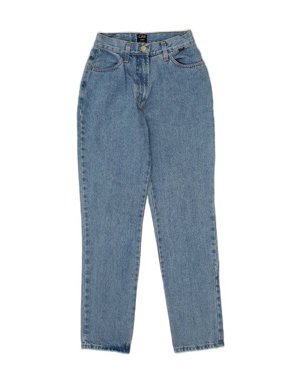 VINTAGE Damen Tapered Jeans IT 44 Medium W28 L31 Blaue Baumwolle