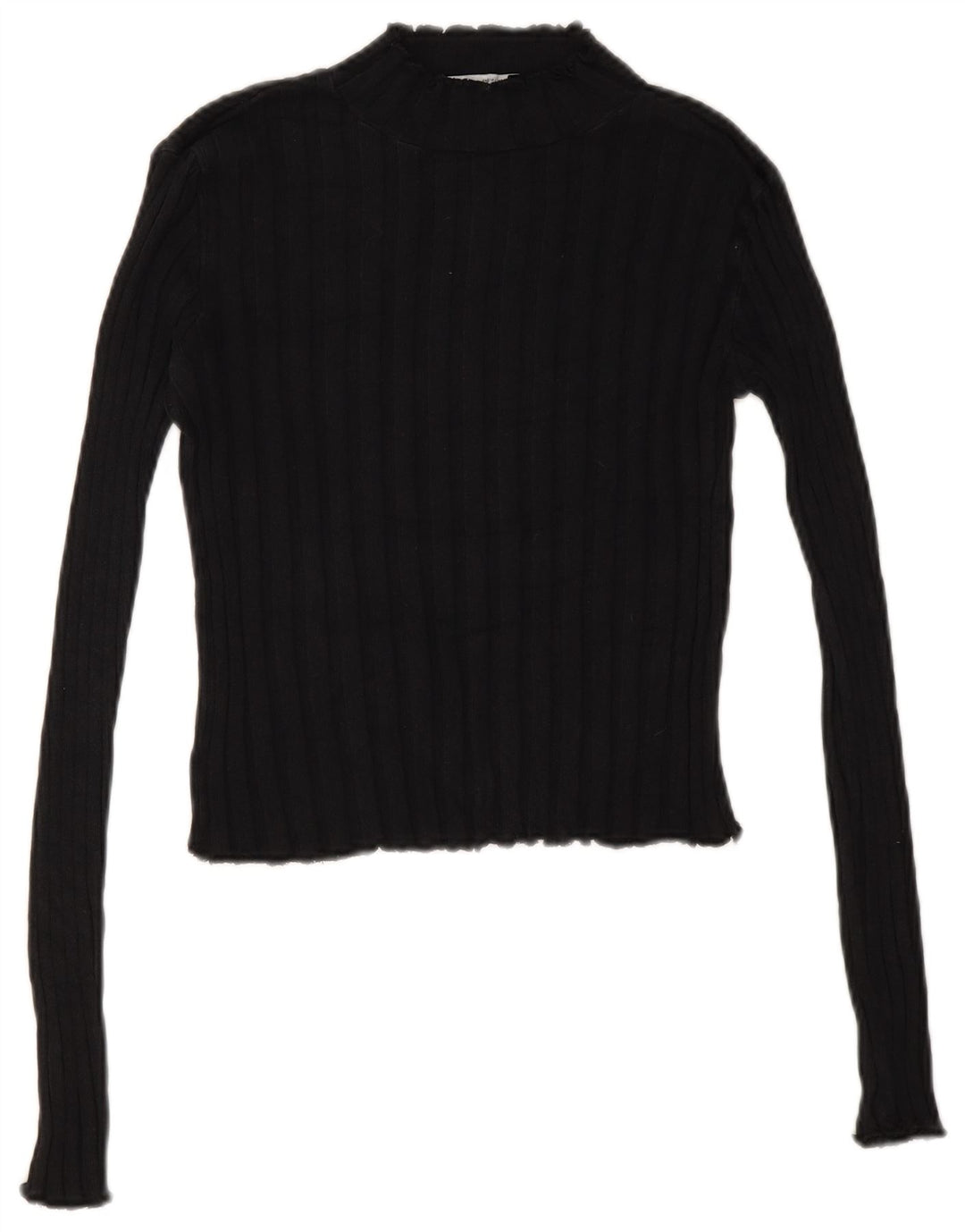 Zara Damen Crop Rollkragenpullover Pullover UK 12 Medium Schwarz