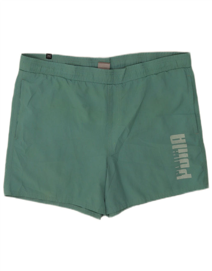 Puma Herren Badeshorts mit Grafik, groß, grünes Polyester
