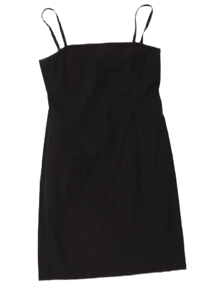 Colombo Damen-Sommerkleid IT 46 Large aus schwarzer Baumwolle