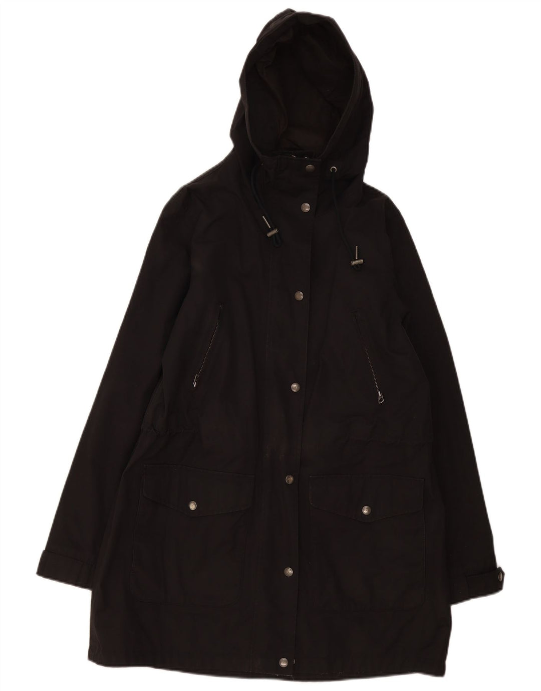 Fat Face Damen-Parka mit Kapuze, UK 12, mittelschwarz, Baumwolle