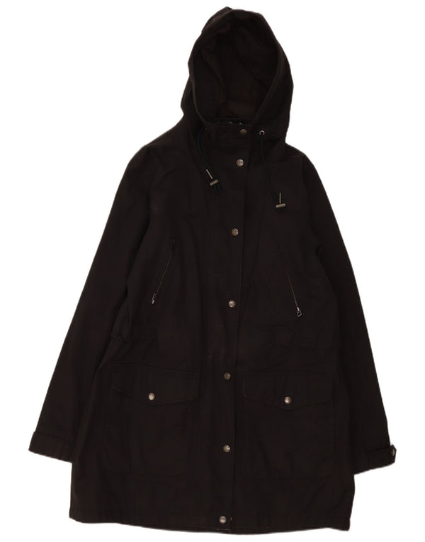 Fat Face Damen-Parka mit Kapuze, UK 12, mittelschwarz, Baumwolle
