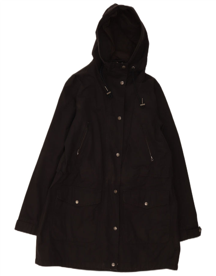 Fat Face Damen-Parka mit Kapuze, UK 12, mittelschwarz, Baumwolle