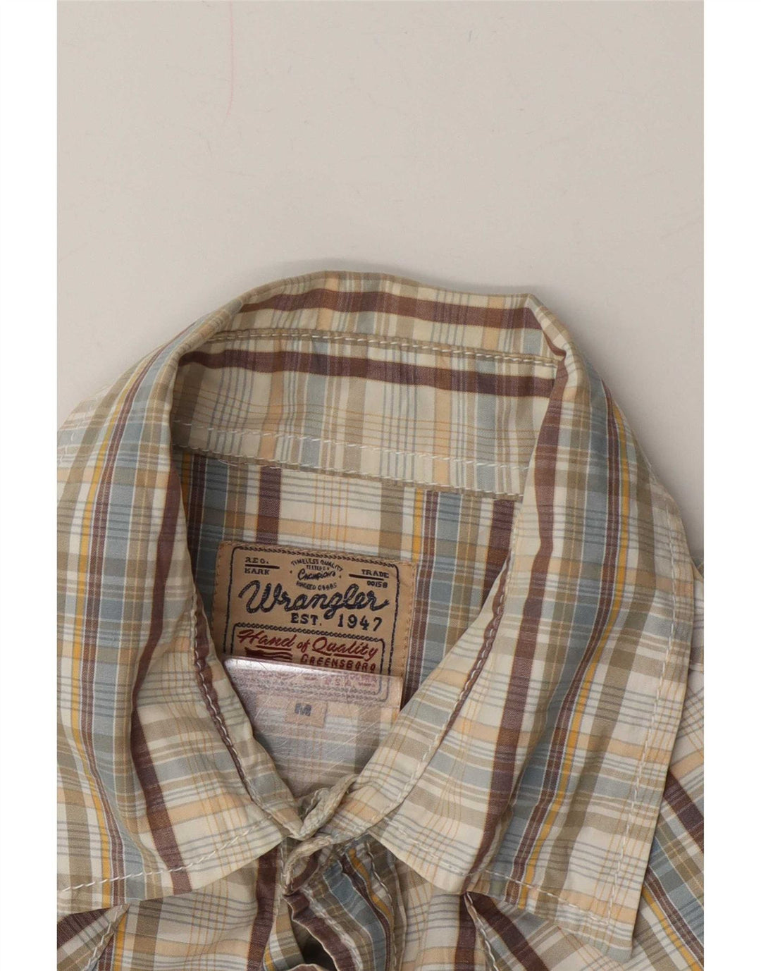 Wrangler Herren Kurzarmhemd Mittelbeige kariert