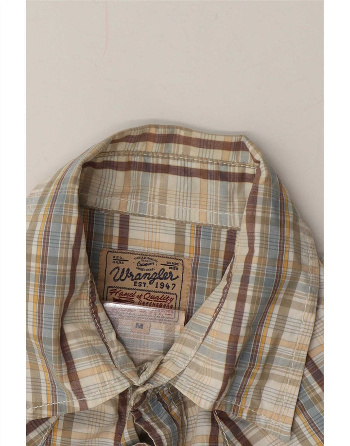 Wrangler Herren Kurzarmhemd Mittelbeige kariert