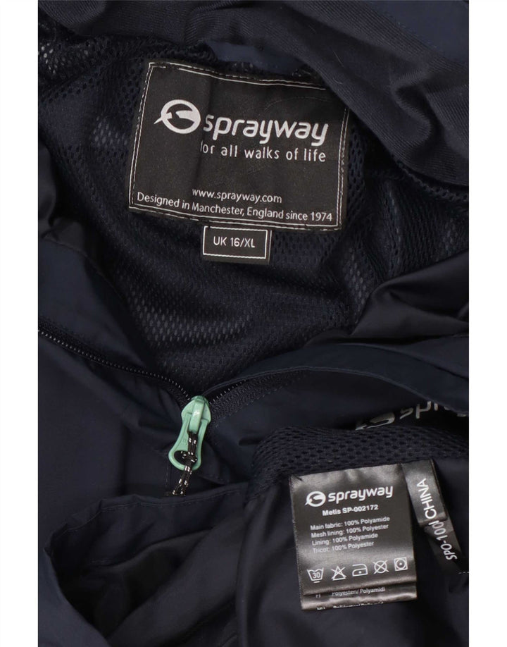 Sprayway Damen-Regenjacke mit Kapuze, UK 16, Größe L, Marineblau, Polyamid