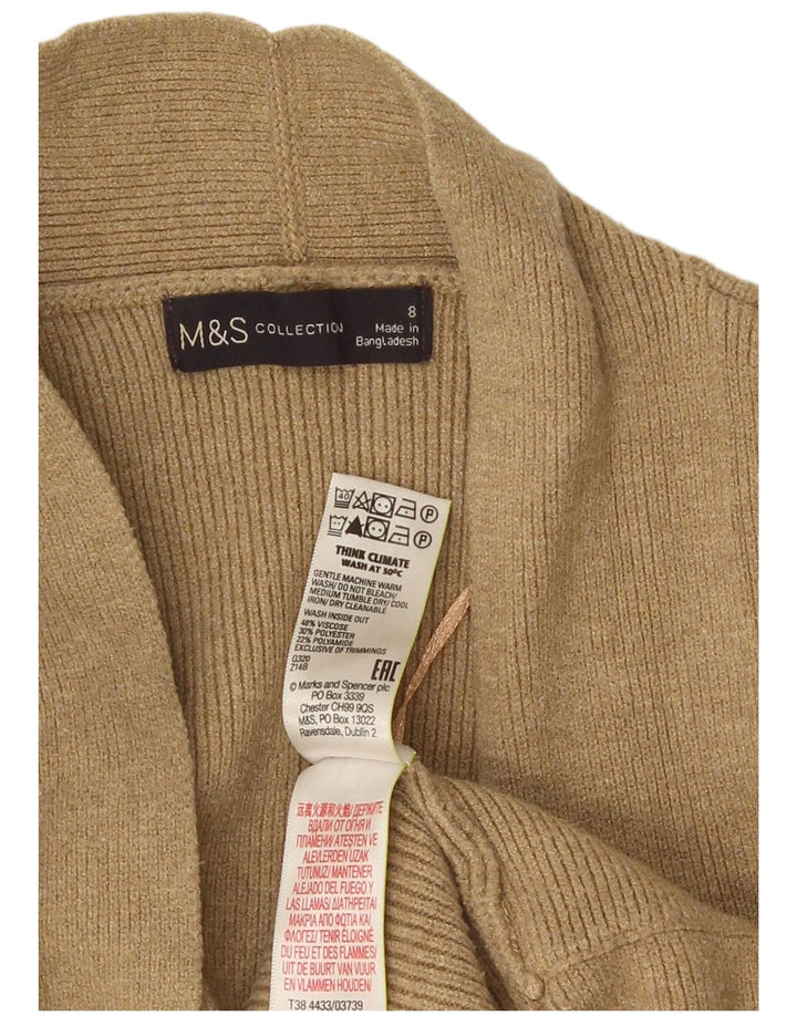 Marks & Spencer Offener Damen-Cardigan-Pullover UK 8 Small Beige Viskose