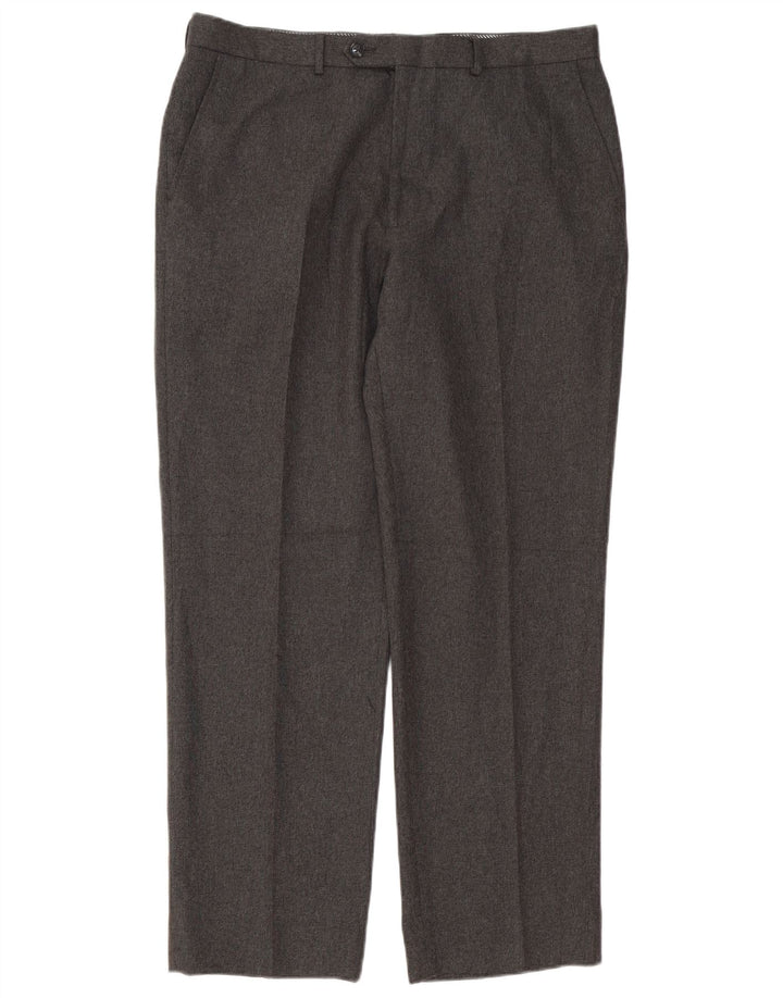 Gerade Herren-Anzughose von Marks & Spencer, W36, L31, grau, Polyester
