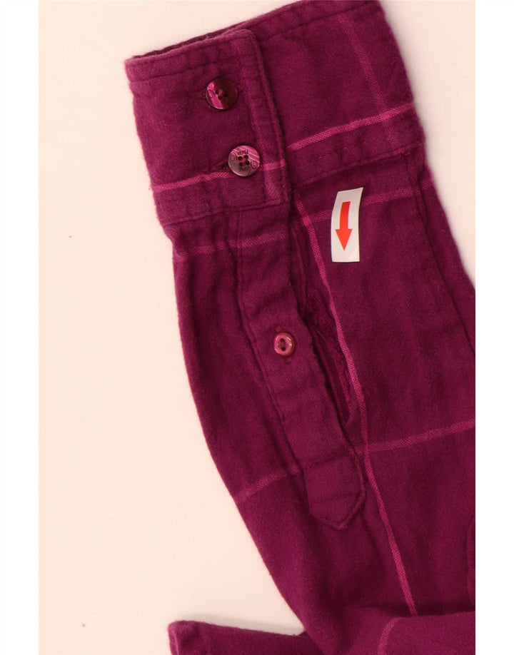 Vans Damenhemd UK 10 Small Lila kariert Baumwolle
