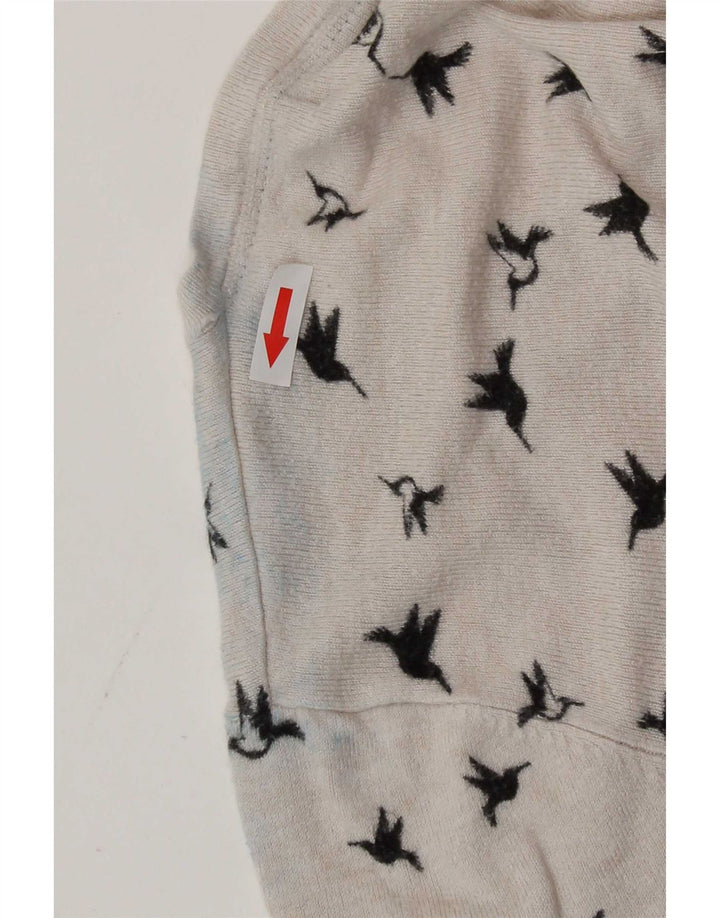 Marks & Spencer Damen-Strickjacke mit abstraktem Muster, Gr. 14, Mittelweiß