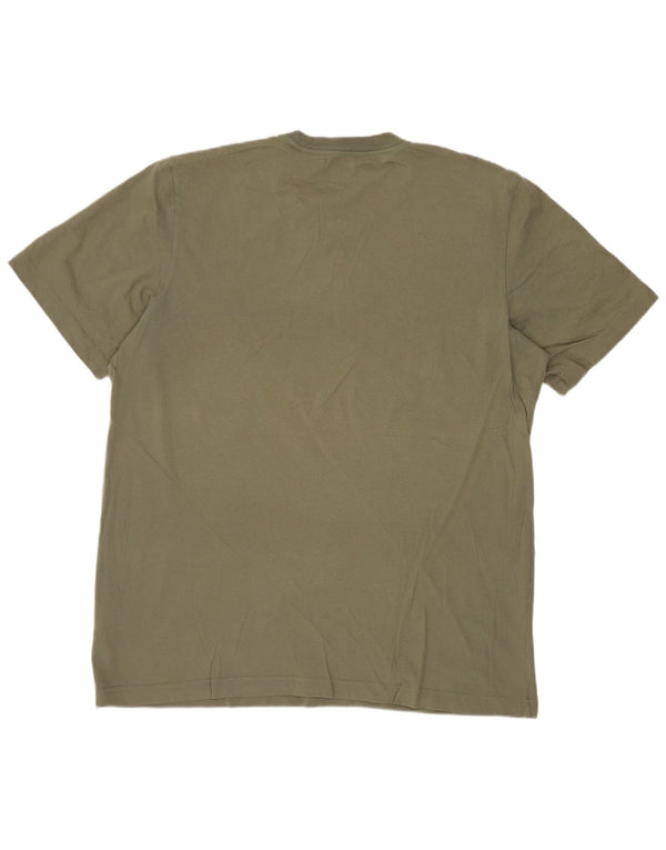Adidas Herren Grafik T-Shirt Top Large Khaki Baumwolle