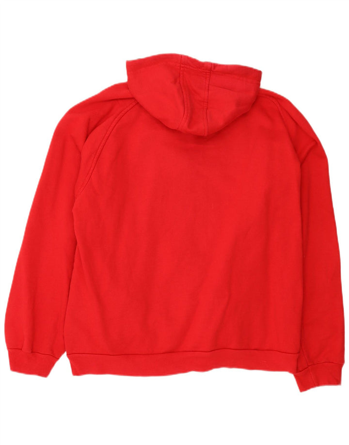 Kappa Herren-Kapuzenpullover mit Reißverschluss, groß, aus roter Baumwolle