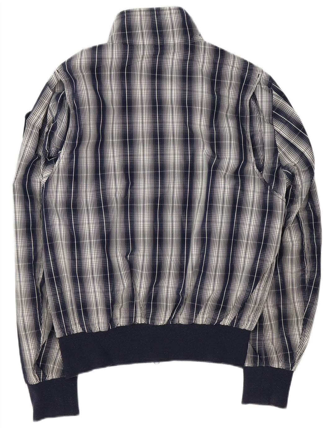 Blauer Herren Bomberjacke UK 42 XL Marineblau kariertes Polyester