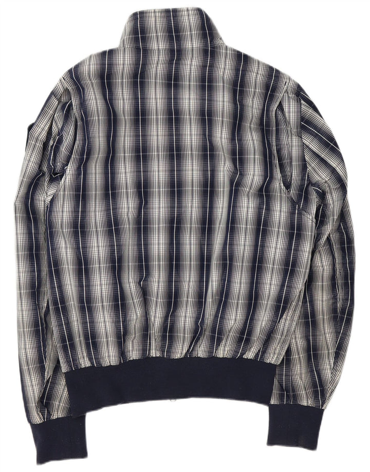 Blauer Herren Bomberjacke UK 42 XL Marineblau kariertes Polyester